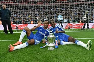 Images Dated 5th May 2012: Chelsea's FA Cup Final Battle: Drogba and Ramires vs. Liverpool (2012)