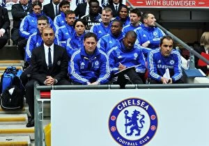 Images Dated 5th May 2012: Chelsea's FA Cup Victory: Roberto Di Matteo and Backroom Staff Celebrate at Wembley