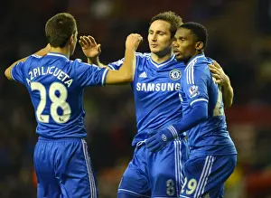 Chelsea's Frank Lampard Celebrates First Goal Against Sunderland in Capital One Cup Quarterfinal