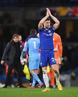 Home Collection: Chelsea's Gary Cahill Celebrates with Fans after Victory over Brighton