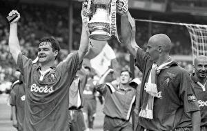 Images Dated 26th October 2012: Chelsea's Glory: Clarke and Leboeuf Celebrate FA Cup Victory (1990's)