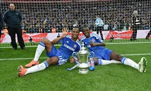 FA Cup Final versus Liverpool May 2012 Collection: Chelsea's Glory: FA Cup Final Triumph over Liverpool - Drogba and Ramires Celebrate
