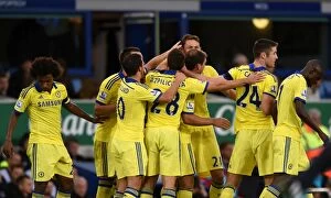Images Dated 30th August 2014: Chelsea's Glory: Nemanja Matic's Game-Changing Fourth Goal vs. Everton (BPL 2014)