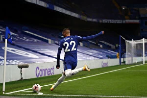 Chelsea's Hakim Ziyech in Action Against Southampton at Empty Stamford Bridge, Premier League 2020