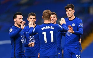Images Dated 17th October 2020: Chelsea's Havertz Scores Third in Empty Stamford Bridge Against Southampton