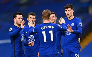 17.10.20 - Chelsea V Southampton (Home) Prints: Chelsea's Havertz Scores Third in Empty Stamford Bridge Against Southampton