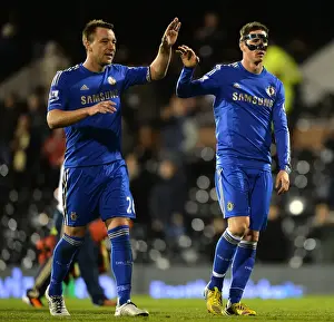 Fulham V Chelsea 17th April 2013 Prints: Chelsea's John Terry and Fernando Torres: Victory Celebration at Craven Cottage (April 17)