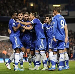 Images Dated 21st September 2013: Chelsea's Jon Obi Mikel Scores Second Goal vs. Fulham (September 21, 2013): A Thrilling Celebration