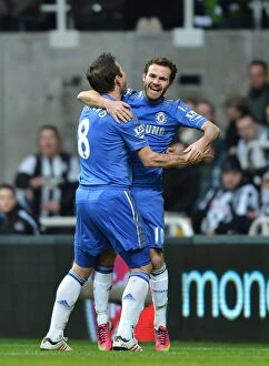 Images Dated 2nd February 2013: Chelsea's Juan Mata and Frank Lampard: A Dazzling Dance of Celebration after Scoring Against