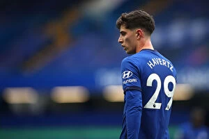 Images Dated 19th October 2020: Chelsea's Kai Havertz in Action at Empty Stamford Bridge: Premier League 2020 Match Against