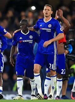 Football Soccer Full Length Collection: Chelsea's Kante and Matic: Derby Victory Celebration - Chelsea 1-Manchester United, Premier League