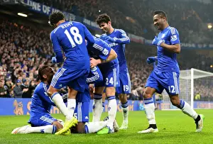 Chelsea's Kurt Zouma: Third Goal Celebration with Team-Mates (January 4, 2015 vs Watford, FA Cup)