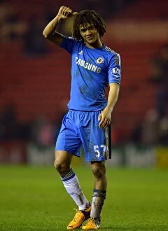 Middlesbrough v Chelsea 27th February 2013 Collection: Chelsea's Nathan Ake Celebrates FA Cup Fifth Round Victory Over Middlesbrough