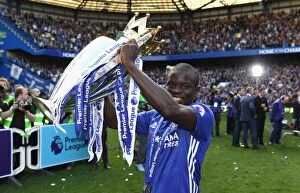 Images Dated 21st May 2017: Chelsea's N'Golo Kante Celebrates Premier League Victory vs Sunderland