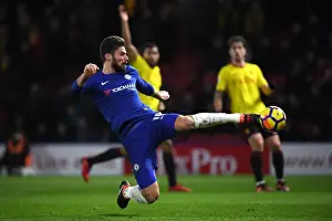 Chelsea's Olivier Giroud in Action against Watford - Premier League