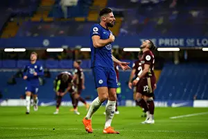05.12.20 - Chelsea V Leeds United (Home) Prints: Chelsea's Olivier Giroud Celebrates First Goal as Limited Fans Return to Stamford Bridge for Chelsea v Leeds United