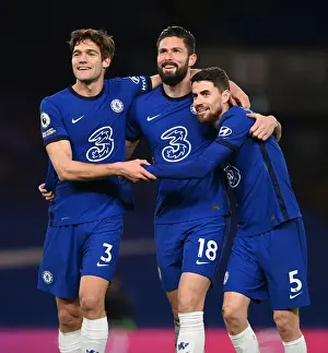 15.02.21 - Chelsea V Newcastle United (Home) Prints: Chelsea's Olivier Giroud Scores First Goal Against Newcastle United in Empty Stamford Bridge