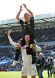 Chelsea's Petr Cech and Frank Lampard: A Victory Embrace at Villa Park (Aston Villa vs. Chelsea, May 11, 2013)