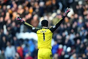 Images Dated 11th January 2014: Chelsea's Petr Cech Sets New Club Record: 11th Clean Sheet in Hull City Match (11th January 2014)