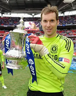 Chelsea's Petr Cech Triumphs with the FA Cup at Wembley Stadium (May 2010)