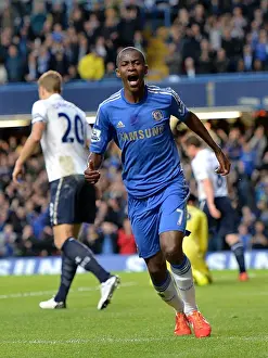 Chelsea's Ramires Celebrates Second Goal Against Tottenham at Stamford Bridge (BPL 2013)