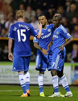 Chelsea's Ramires and Teammates Celebrate Double Strike Against Swindon Town in Capital One Cup