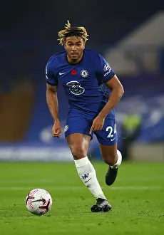 Club Soccer Prints: Chelsea's Reece James in Action Against Sheffield United at Empty Stamford Bridge