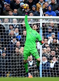 Images Dated 3rd December 2016: Chelsea's Thibaut Courtois Stuns Manchester City with Spectacular Save