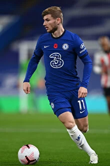 Chelsea's Timo Werner in Action against Sheffield United at Empty Stamford Bridge, Premier League 2020