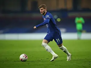 07.11.20 - Chelsea V Sheffield United (Home) Prints: Chelsea's Timo Werner in Action at Empty Stamford Bridge vs Sheffield United