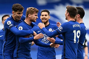 17.10.20 - Chelsea v Southampton (Home) Collection: Chelsea's Timo Werner Scores First Goal vs Southampton in Empty Stamford Bridge