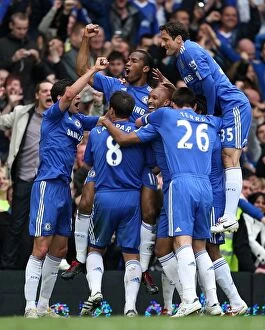 Images Dated 9th May 2010: Chelsea's Title Triumph: Drogba's Fifth Goal Seals 2009-2010 Premier League Victory