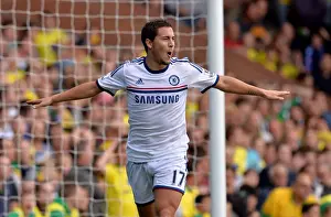 Norwich City V Chelsea 6th October 2013 Prints: Chelsea's Triumph: Eden Hazard Scores Brace in Premier League Victory over Norwich City (6th October 2013)
