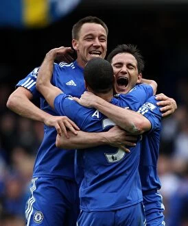 Images Dated 9th May 2010: Chelsea's Triumph: John Terry, Frank Lampard, and Ashley Cole Celebrate Premier League Victory