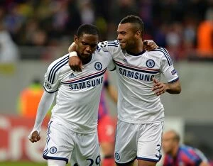 Images Dated 1st October 2013: Chelsea's Unfortunate Double: Eto'o and Cole's Own-Goals vs. Steaua Bucuresti in UEFA Champions