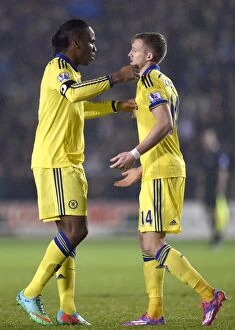 Images Dated 28th October 2014: Chelsea's Unstoppable Duo: Drogba and Schurrle Secure Victory Over Shrewsbury Town in the Capital