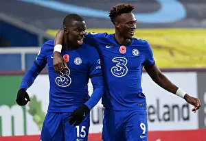 Bestof Prints: Chelsea's Zouma and Abraham Celebrate Goals in Empty Turf Moor Against Burnley