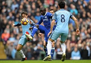 Images Dated 3rd December 2016: Clash of Midfield Maestros: Kante vs. Silva - Manchester City vs. Chelsea, Premier League