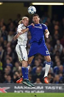 Images Dated 4th November 2015: Clash at Stamford Bridge: Aerial Battle between Chelsea's Nemanja Matic