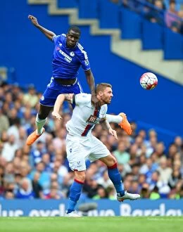 Images Dated 29th August 2015: Clash at Stamford Bridge: A Battle for the Ball - Kurt Zouma vs. Connor Wickham, Chelsea vs