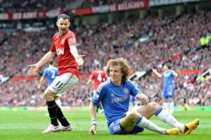Manchester United v Chelsea 5th May 2013 Collection: A Clash of Titans: David Luiz vs. Ryan Giggs - Manchester United vs