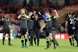 Soccer Football Full Length Prints: Conte's Chelsea Celebrate Premier League Title Win at Middlesbrough's Riverside Stadium