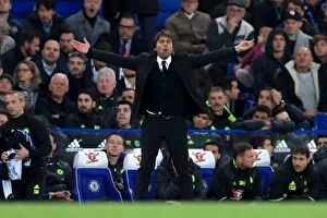 Images Dated 23rd October 2016: Conte's Intense Stare: Chelsea vs Manchester United, Premier League - Stamford Bridge