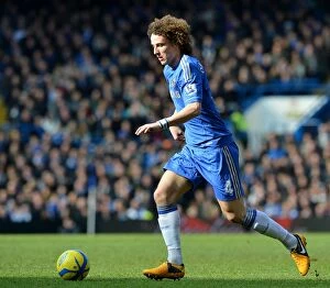 Chelsea v Brentford FA Cup 17th February 2013 Collection: David Luiz in Action: Chelsea vs. Brentford, FA Cup Fourth Round Replay at Stamford Bridge