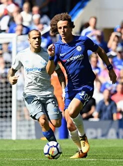 Images Dated 27th August 2017: David Luiz in Action: Chelsea vs. Everton, Premier League, Stamford Bridge, London, 2017