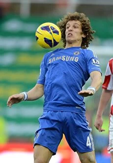Images Dated 12th January 2013: David Luiz in Action: Chelsea vs. Stoke City, Premier League 2013