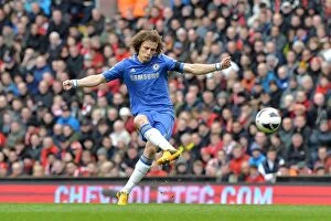 Images Dated 21st April 2013: David Luiz at Anfield: A Battle Within the Premier League Rivalry (Liverpool vs)