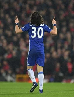 Images Dated 31st January 2017: David Luiz Scores the Opener: Chelsea Triumphs Over Liverpool in the Premier League (January 2017)