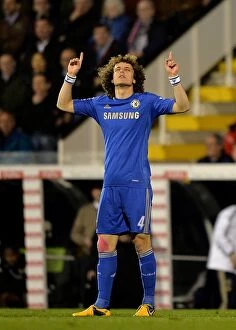Images Dated 17th April 2013: David Luiz Scores the Opener: Chelsea's Triumph at Fulham's Craven Cottage in the Barclays Premier
