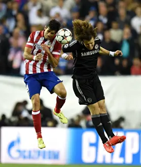 European Matches 2013-2014 Season Prints: David Luiz vs Diego Costa: A Champions League Showdown - Atletico Madrid vs Chelsea (April 2014)